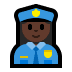 👮🏿‍♀️ woman police officer: dark skin tone display on Windows